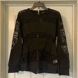 NWT Garcia - black lace exposed long sleeve - Goth, Romantic- size M